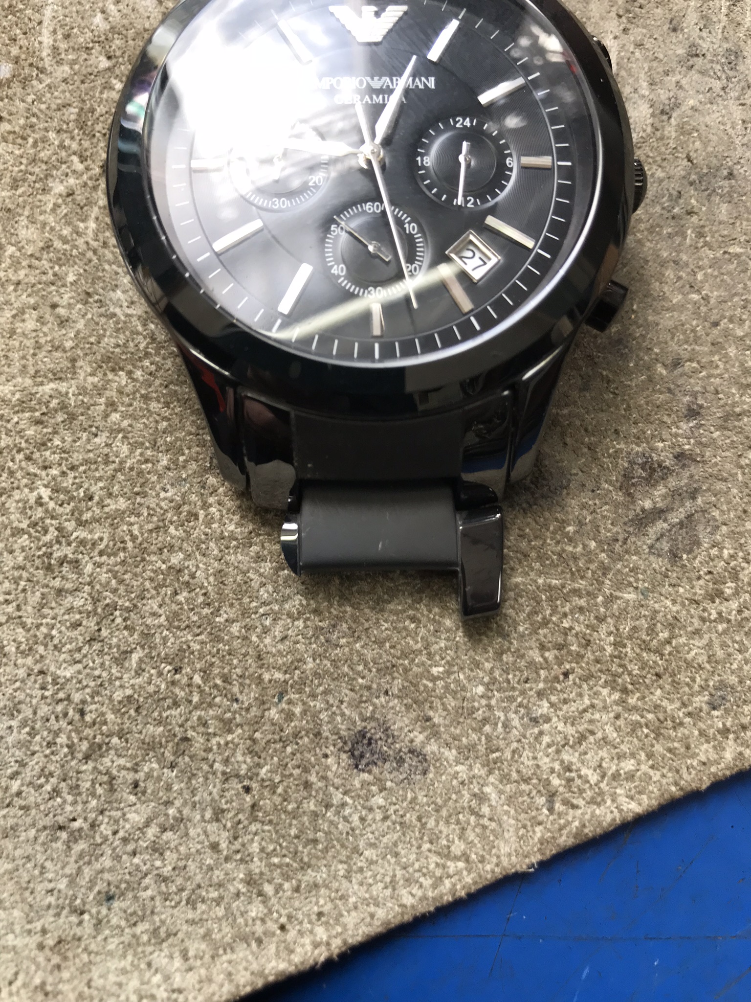 armani ceramic watch strap broken